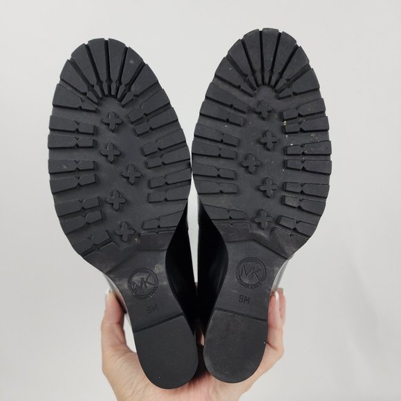 Michael Kors Black Leather Heeled Ankle Boots Size 9 - Picture 6 of 9